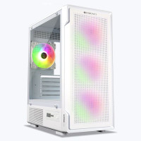 ZEBRONICS Zeb Stealth Mid Tower Computer Case I Gaming Cabinet Supports ATX, Micro-ATX, Mini-ITX Motherboard-White